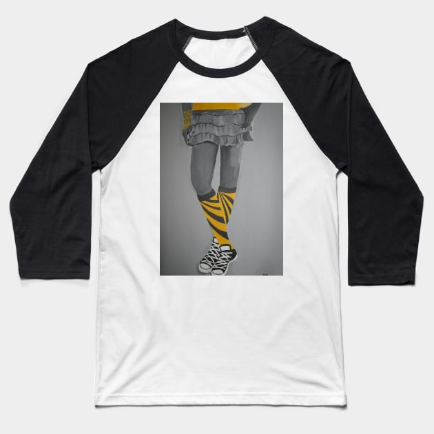 yellow skirt knee socks Baseball T-Shirt by laurie3